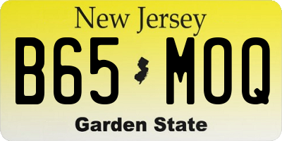 NJ license plate B65MOQ