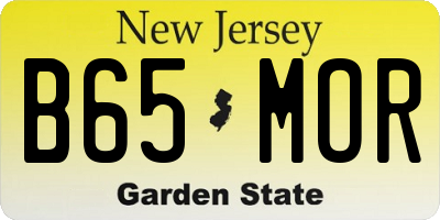 NJ license plate B65MOR
