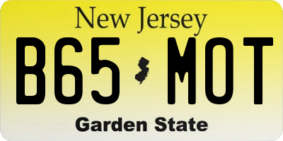 NJ license plate B65MOT