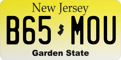 NJ license plate B65MOU