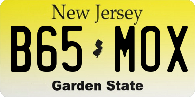 NJ license plate B65MOX