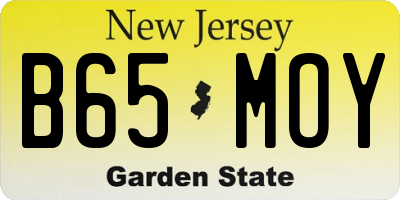 NJ license plate B65MOY