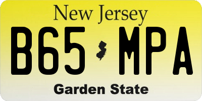 NJ license plate B65MPA