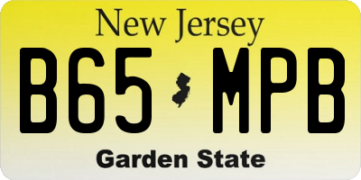 NJ license plate B65MPB
