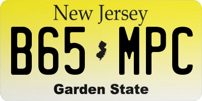 NJ license plate B65MPC