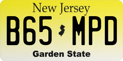 NJ license plate B65MPD