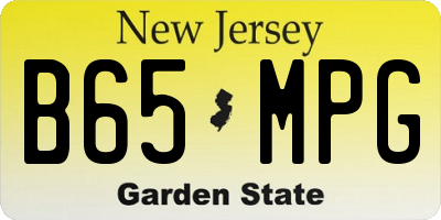 NJ license plate B65MPG