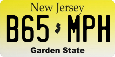 NJ license plate B65MPH
