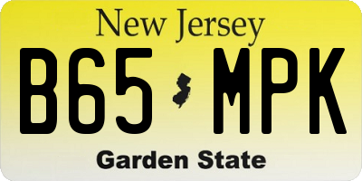 NJ license plate B65MPK