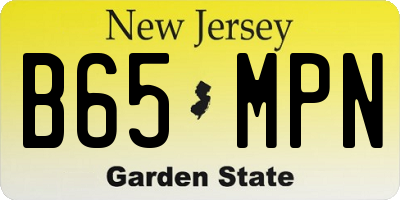 NJ license plate B65MPN