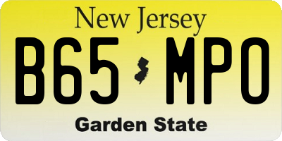 NJ license plate B65MPO