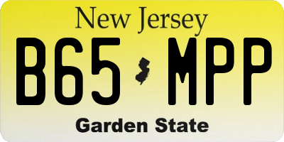NJ license plate B65MPP
