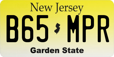 NJ license plate B65MPR