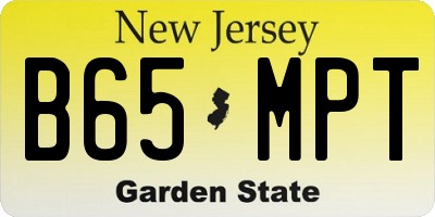 NJ license plate B65MPT