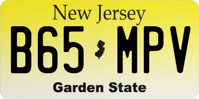 NJ license plate B65MPV