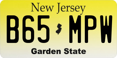 NJ license plate B65MPW