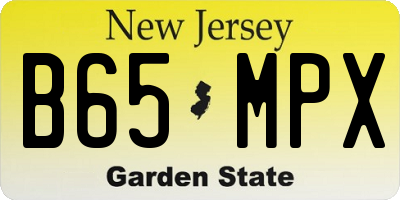 NJ license plate B65MPX