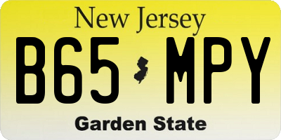 NJ license plate B65MPY