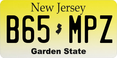 NJ license plate B65MPZ