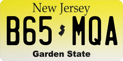 NJ license plate B65MQA
