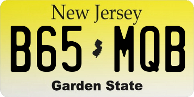NJ license plate B65MQB