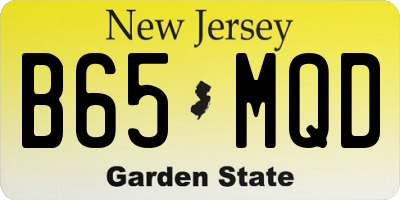 NJ license plate B65MQD