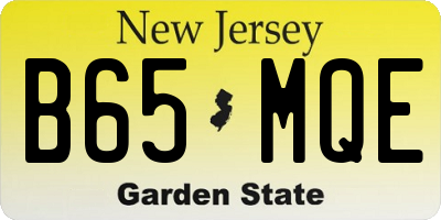 NJ license plate B65MQE