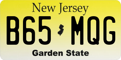 NJ license plate B65MQG