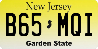 NJ license plate B65MQI
