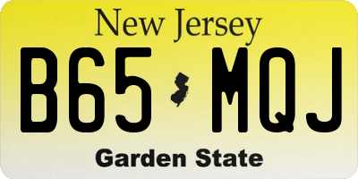 NJ license plate B65MQJ