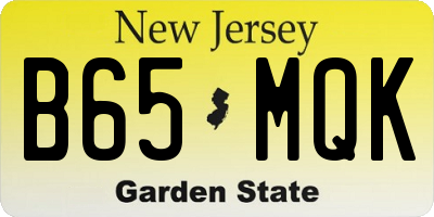 NJ license plate B65MQK