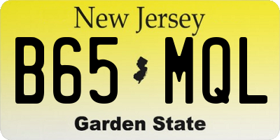 NJ license plate B65MQL