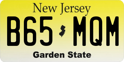 NJ license plate B65MQM