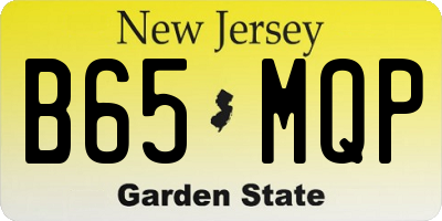 NJ license plate B65MQP