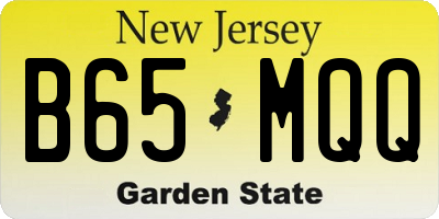 NJ license plate B65MQQ