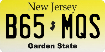 NJ license plate B65MQS