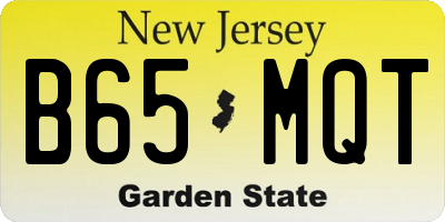 NJ license plate B65MQT