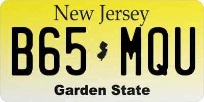 NJ license plate B65MQU