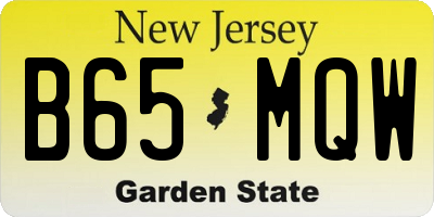 NJ license plate B65MQW
