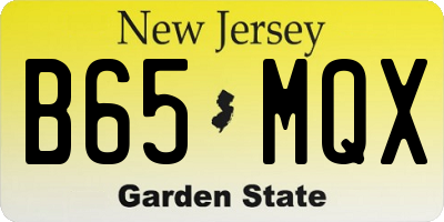 NJ license plate B65MQX