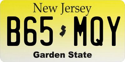 NJ license plate B65MQY