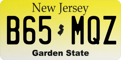 NJ license plate B65MQZ