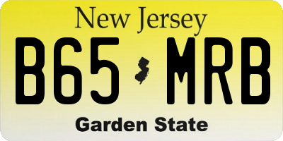 NJ license plate B65MRB
