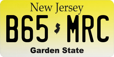 NJ license plate B65MRC