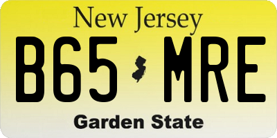 NJ license plate B65MRE