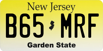 NJ license plate B65MRF