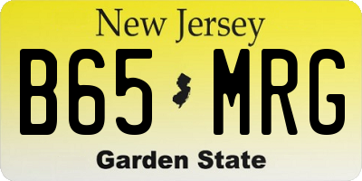 NJ license plate B65MRG