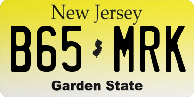 NJ license plate B65MRK