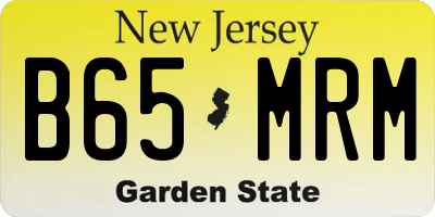 NJ license plate B65MRM