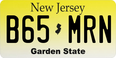 NJ license plate B65MRN